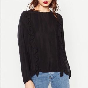 Zara Long Sleeve Ruffle Top
